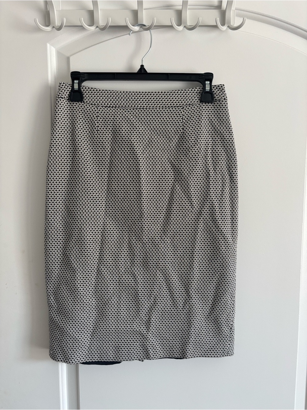 Boden Pencil Skirt Women's Size 4 Black White Geometric Mini Houndstooth